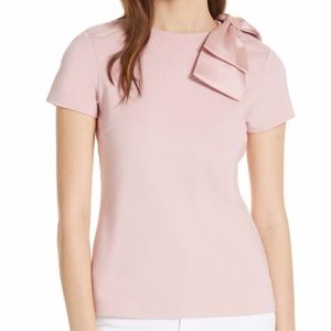 NWT $159 Ted Baker London Joyous Bow Shoulder Top in Dusty Pink-Ted Baker 0/2US!